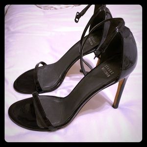 STUART WEITZMAN Nudistsong Black Patent Heels